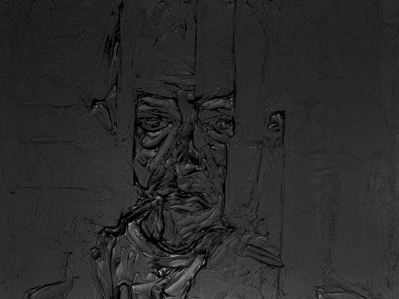 Bruno Cluzel peinture monochrome noir Homme seul 